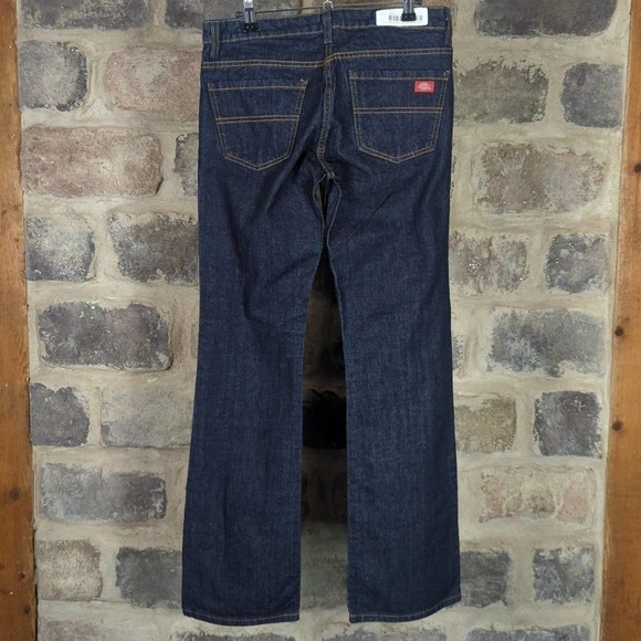 Dickies Crafted For Women Relaxed Fit Dark Wash Structured Jeans Size 2 Workwear - Picture 5 of 14